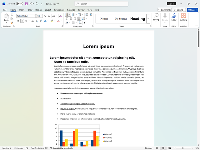 Interface de Microsoft Word